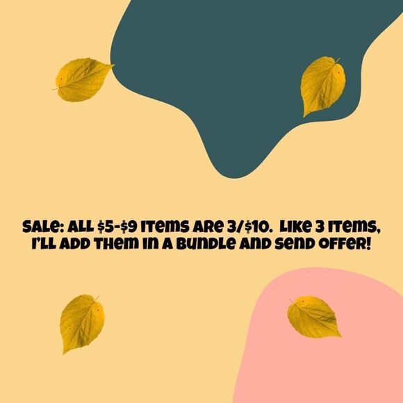 SALE 3/$10 ALL $5-$9 ITEM INCLUDED - Picture 1 of 1
